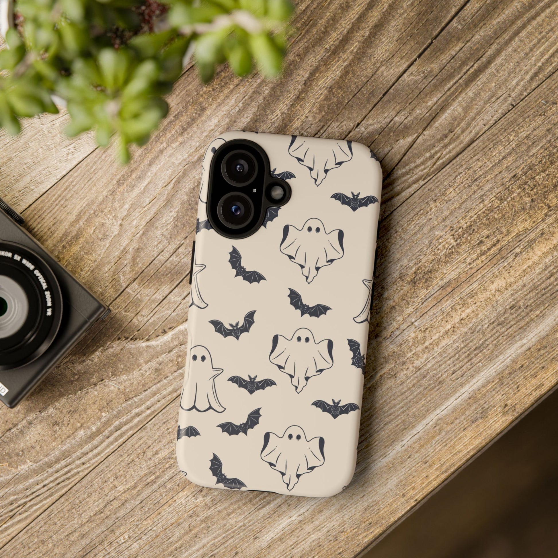 Halloween Phone Case, Ghosts and Bats, Cute Phone Cover, Spooky Accessories, Fall Decor, Gifts for Her, Halloween Party - MaisonThreadory