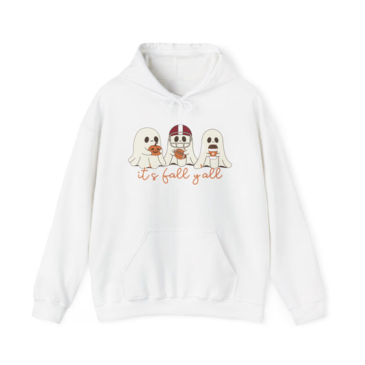 Fall-Themed Hooded Sweatshirt, Cozy Fall Hoodie, Unisex Halloween Apparel, Autumn Fashion Sweatshirt, Perfect Halloween Gift