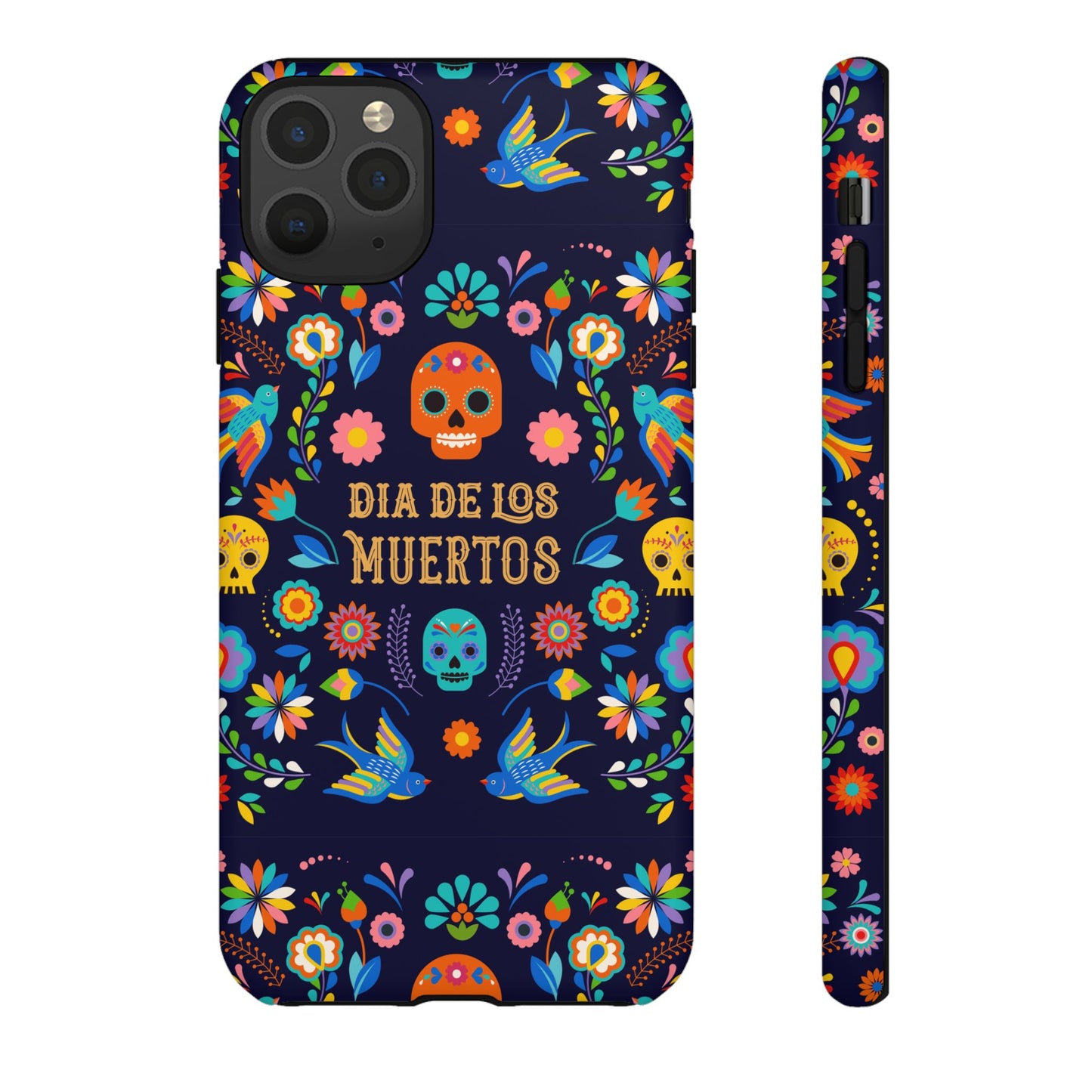 Colorful Dia de los Muertos Phone Case, Skull Design, Floral Phone Cover, Sugar Skull Accessories, Day of the Dead Gift