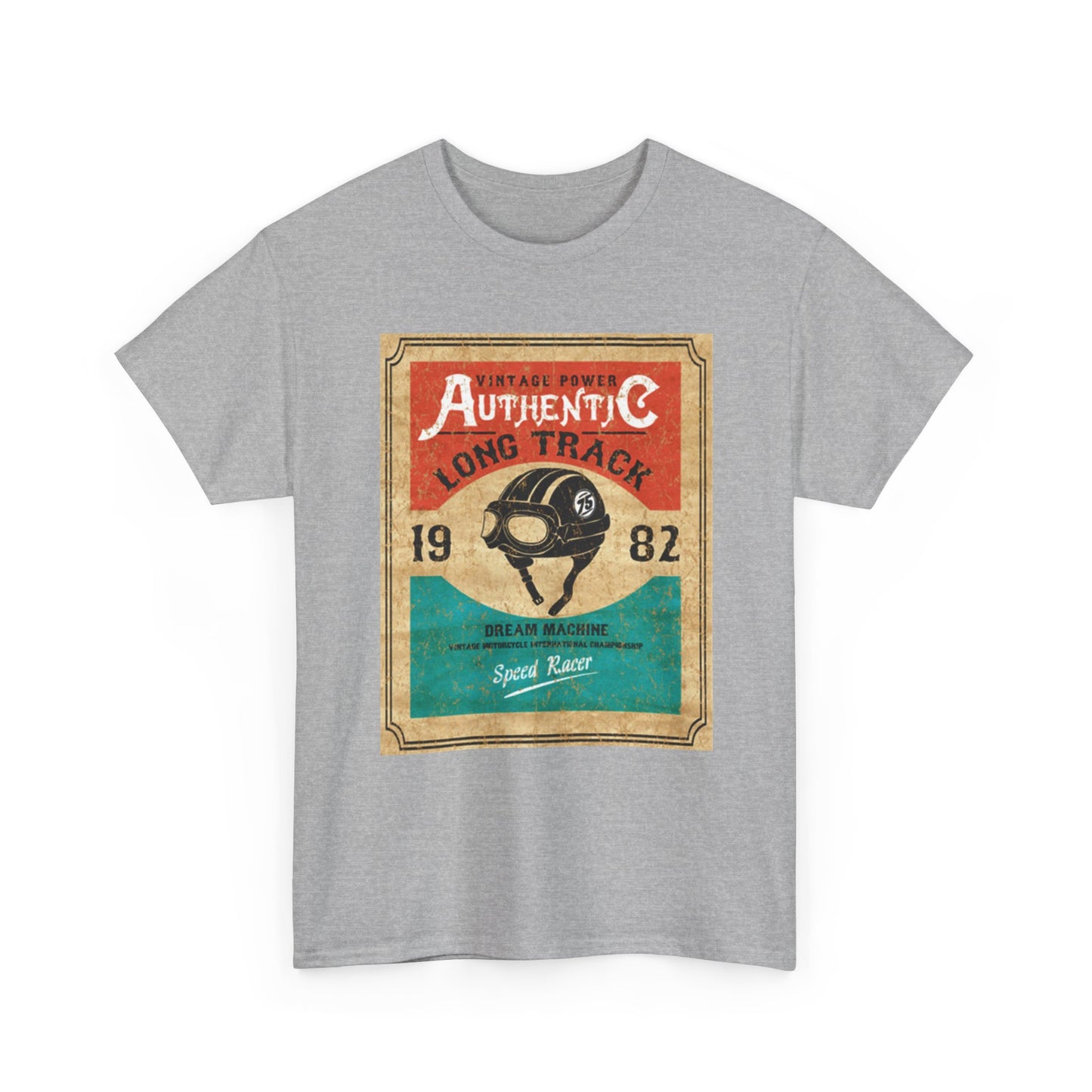 Vintage-Inspired Unisex Heavy Cotton Tee, Retro Graphic Tee, Authentic Long Track Shirt, Casual Vintage Wear, Gift for Racing Fans - MaisonThreadory