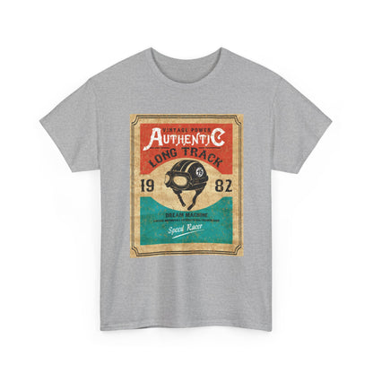 Vintage-Inspired Unisex Heavy Cotton Tee, Retro Graphic Tee, Authentic Long Track Shirt, Casual Vintage Wear, Gift for Racing Fans - MaisonThreadory