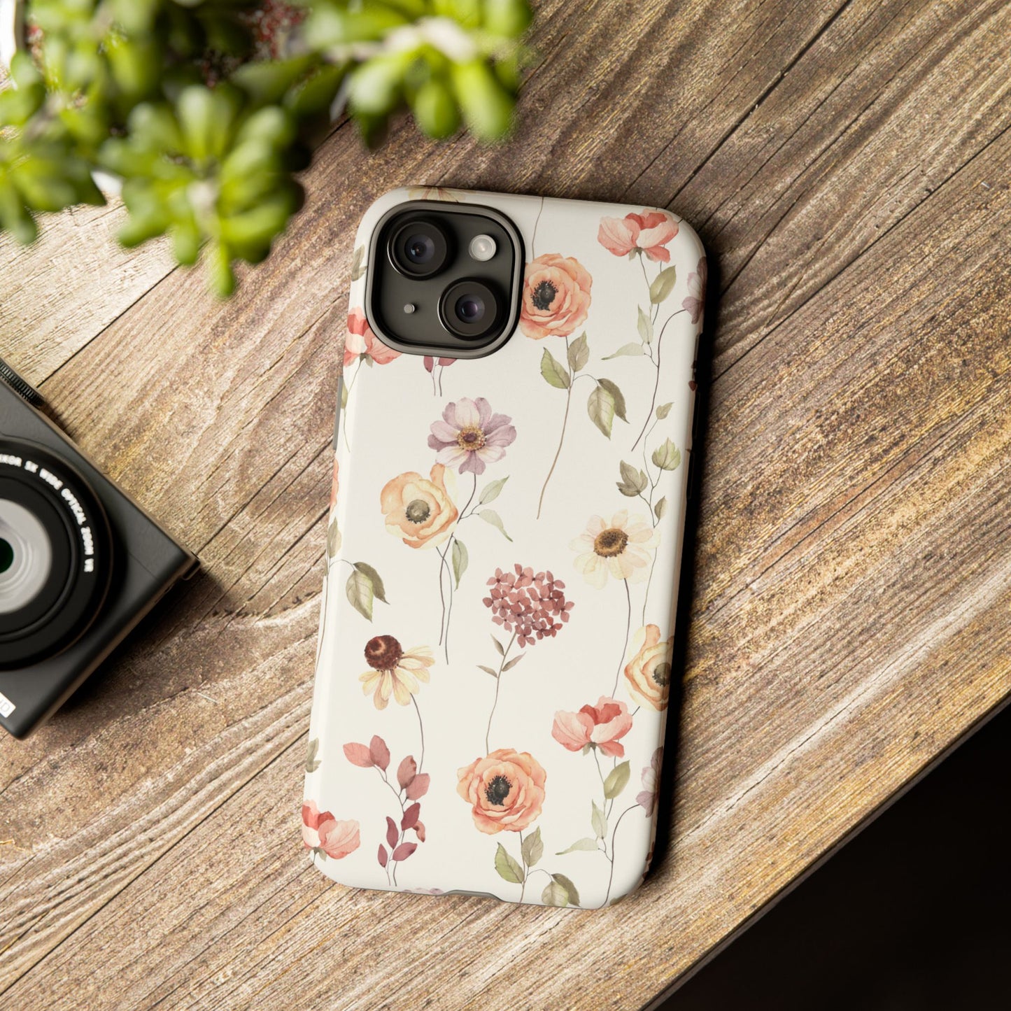 Floral Phone Case, Cute Flower Cover, Botanical Tough Case, Protective Smartphone Shell, Chic Floral Design, Trendy iPhone Case