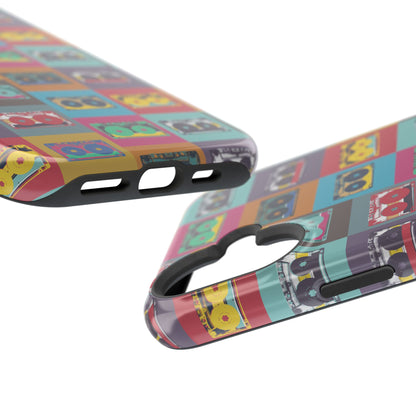 Retro Cassette Tape Phone Case, Vintage Style Tough Case, Music Lover Gift, Funky Tech Accessory, Fun Phone Cover