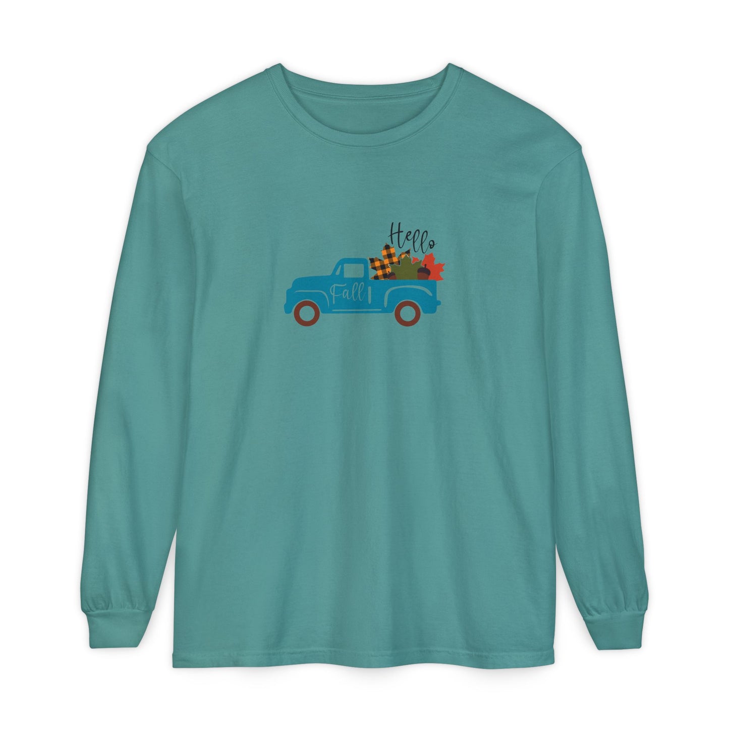 Hello Fall Long Sleeve T-Shirt, Unisex Seasonal Tee, Cozy Autumn Apparel, Thanksgiving Gift, Cute Outdoor Shirt - MaisonThreadory