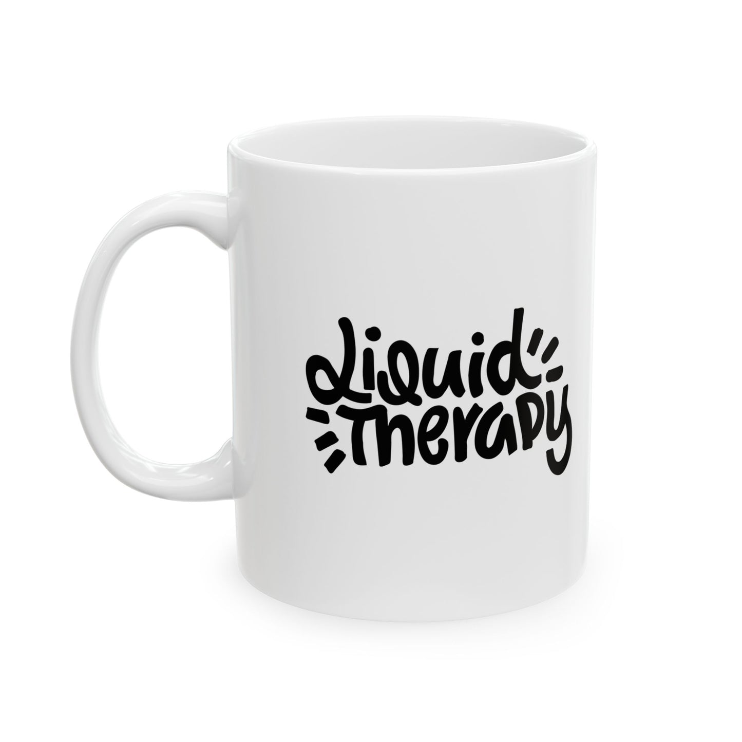 Liquid Therapy Ceramic Mug - 11oz & 15oz Coffee Cup, Perfect Gift for Coffee Lovers, Self-Care Essentials, Unique Mug for Home or Office - MaisonThreadory