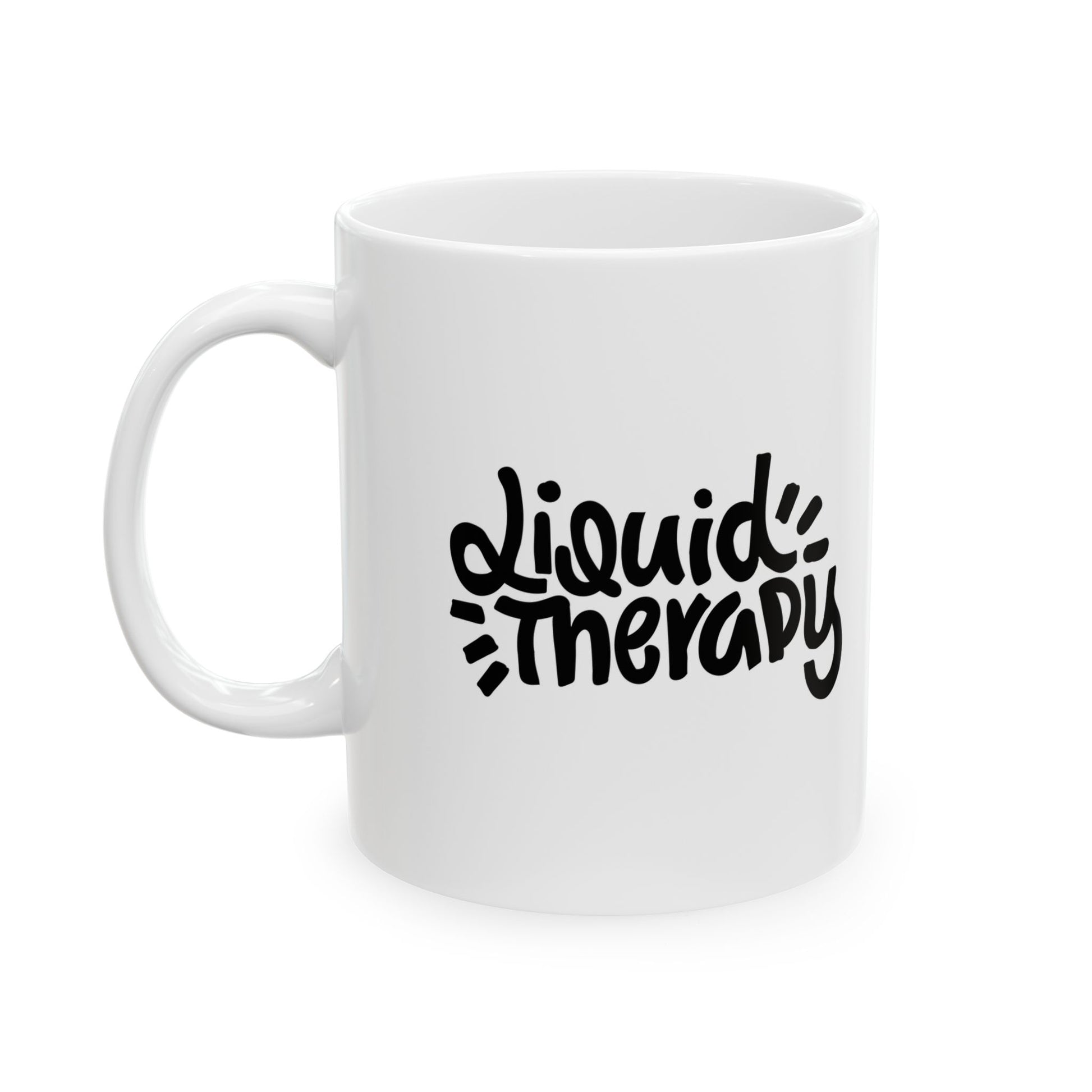 Liquid Therapy Ceramic Mug - 11oz & 15oz Coffee Cup, Perfect Gift for Coffee Lovers, Self-Care Essentials, Unique Mug for Home or Office - MaisonThreadory