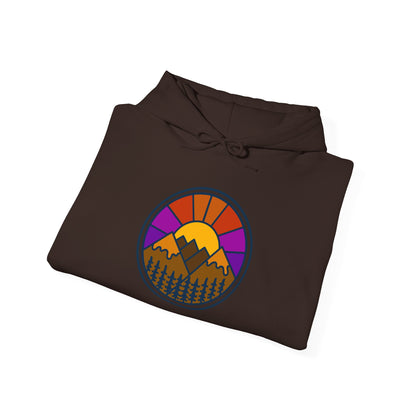 Sunset Mountains Hooded Sweatshirt | Unisex Heavy Blend | Cozy Sweatshirt for Nature Lovers | Perfect Gift for Outdoor Enthusiasts, [...] - MaisonThreadory