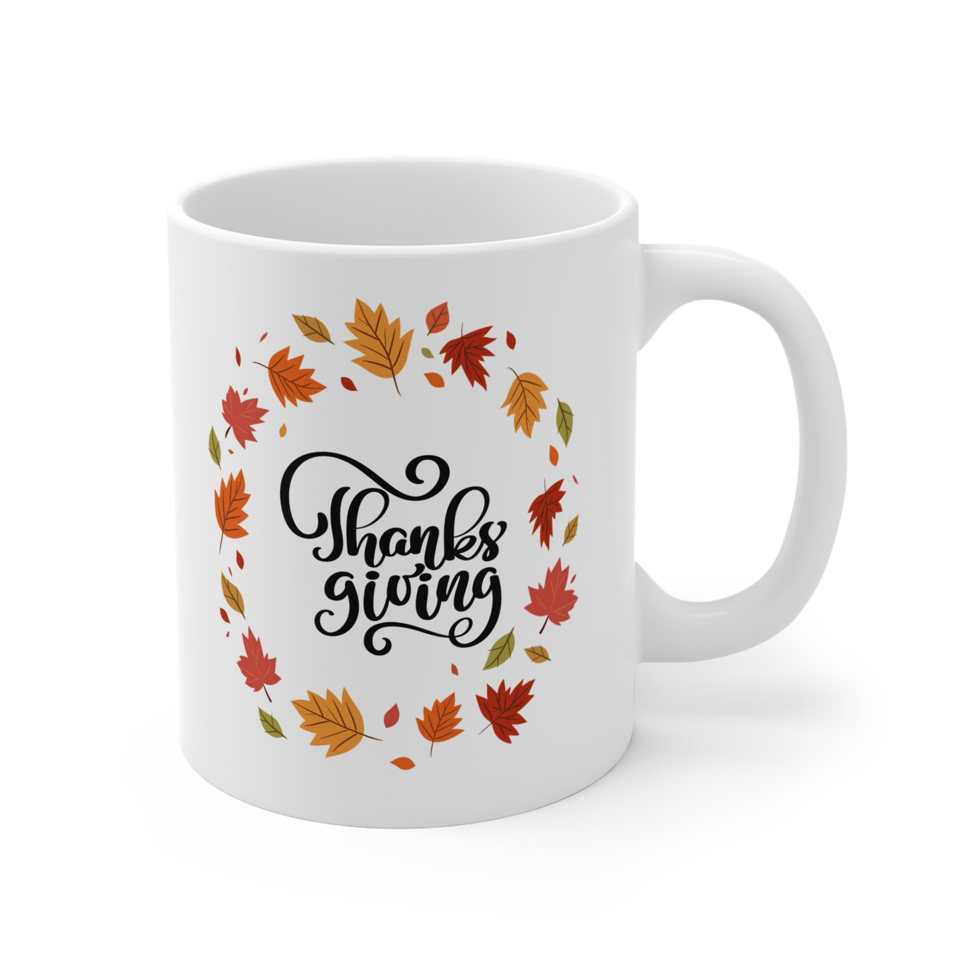 Thanksgiving Mug, Autumn Coffee Cup, Fall Decor, Seasonal Drinkware, Perfect for Family Gatherings - MaisonThreadory