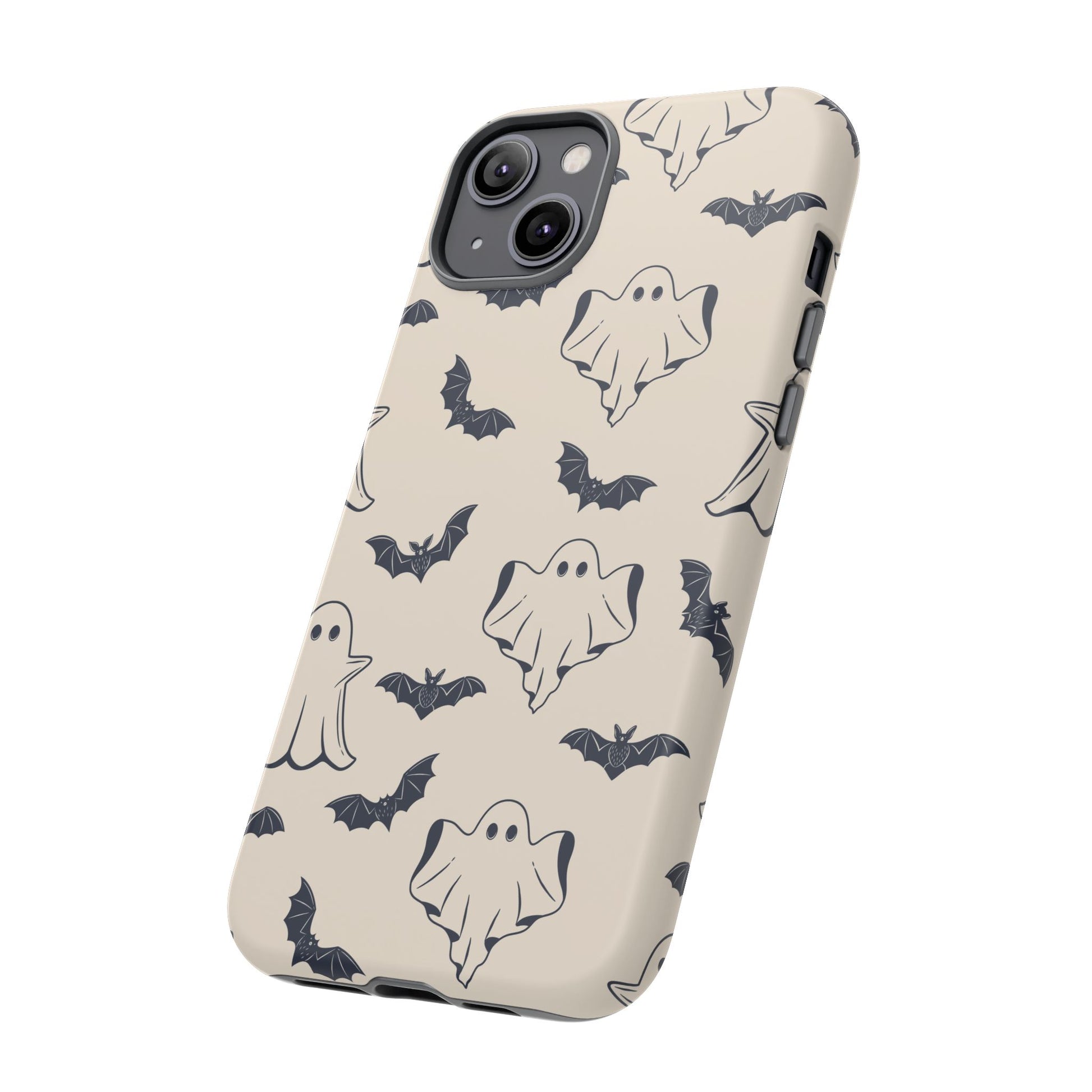 Halloween Phone Case, Ghosts and Bats, Cute Phone Cover, Spooky Accessories, Fall Decor, Gifts for Her, Halloween Party - MaisonThreadory