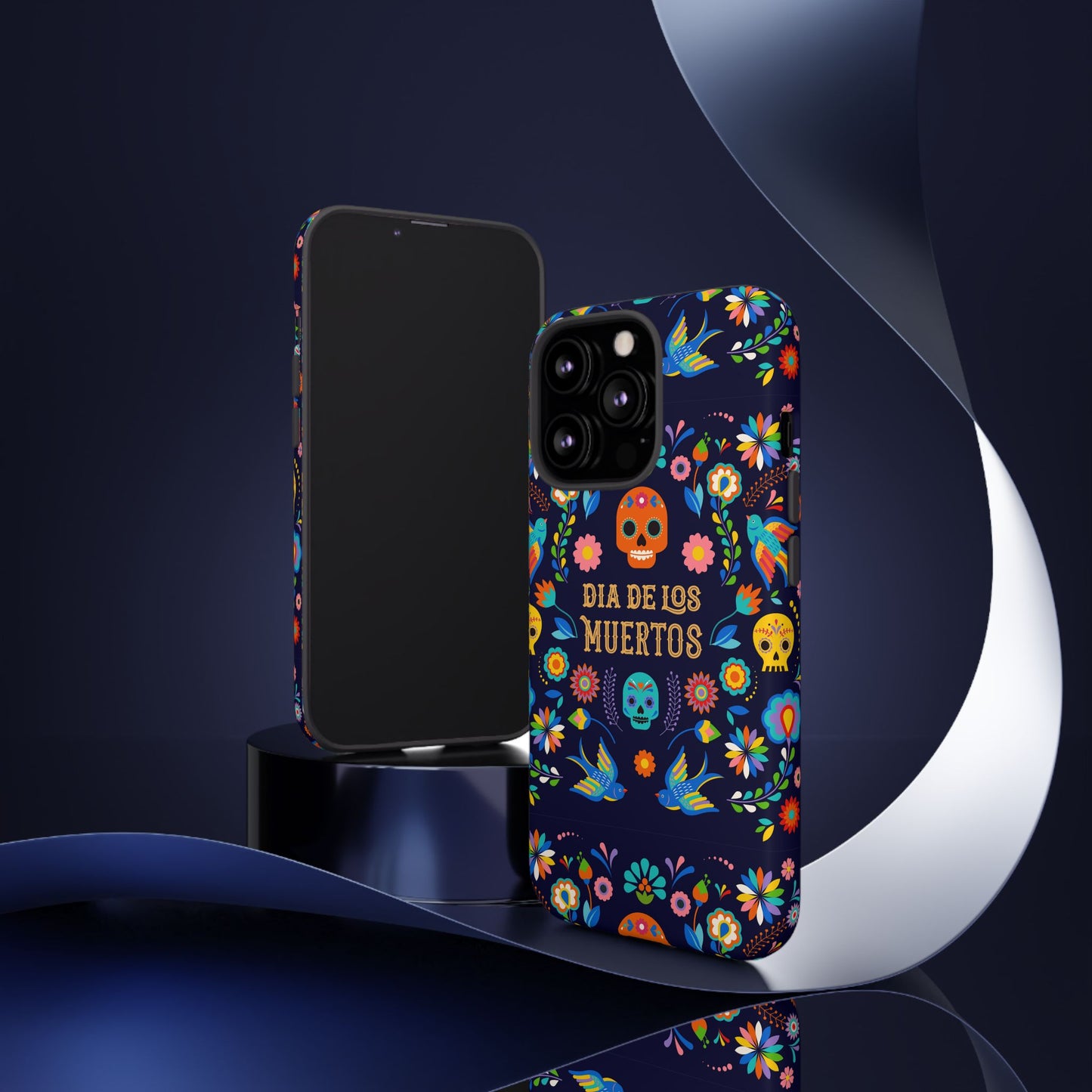 Colorful Dia de los Muertos Phone Case, Skull Design, Floral Phone Cover, Sugar Skull Accessories, Day of the Dead Gift
