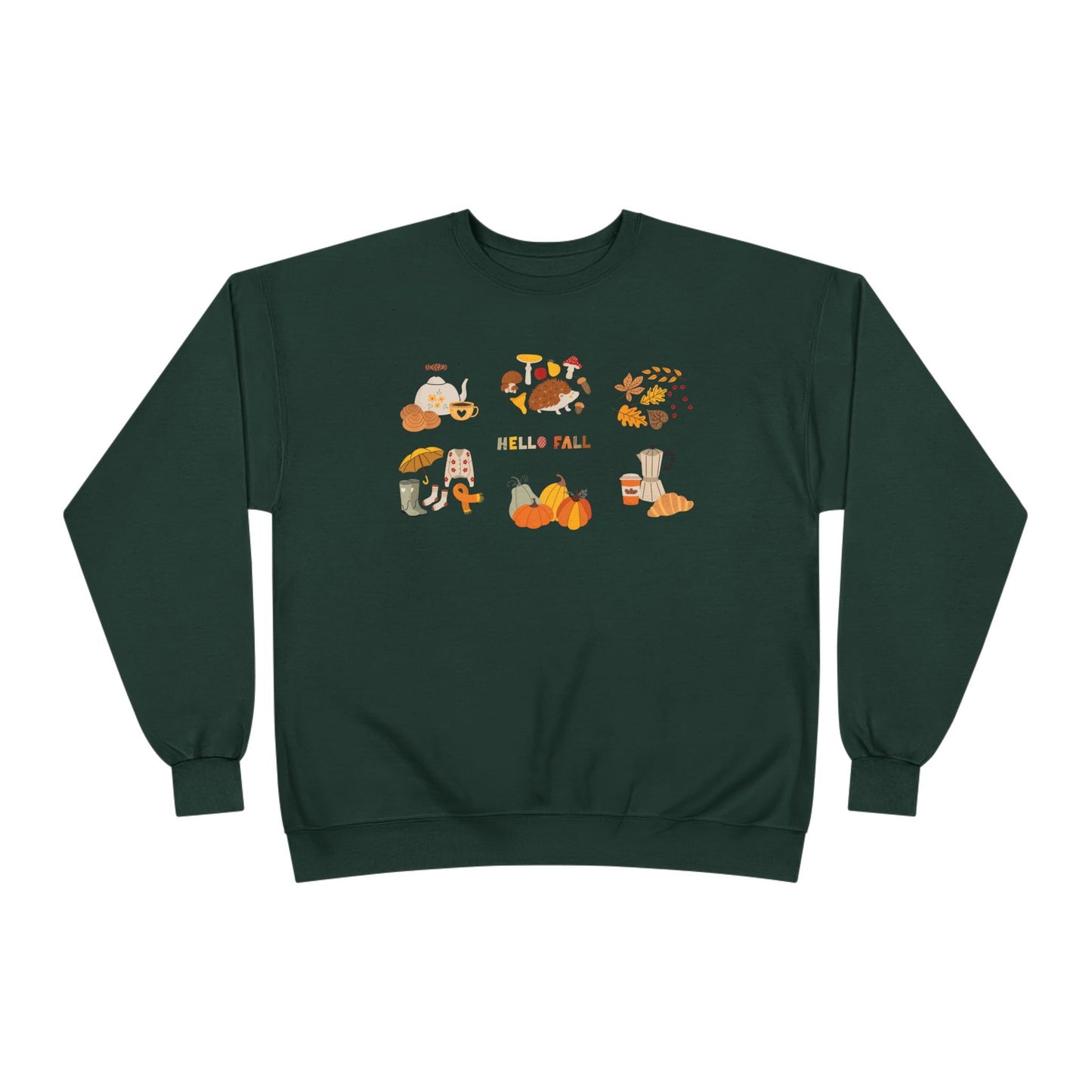Cozy Fall Sweatshirt - Hello Fall Design, Unisex Fall Apparel, Eco-Friendly Sweater, Perfect for Autumn Celebrations, Gift for Nature Lovers - MaisonThreadory