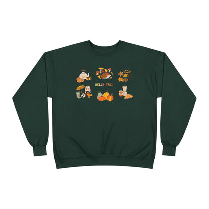 Cozy Fall Sweatshirt - Hello Fall Design, Unisex Fall Apparel, Eco-Friendly Sweater, Perfect for Autumn Celebrations, Gift for Nature Lovers - MaisonThreadory