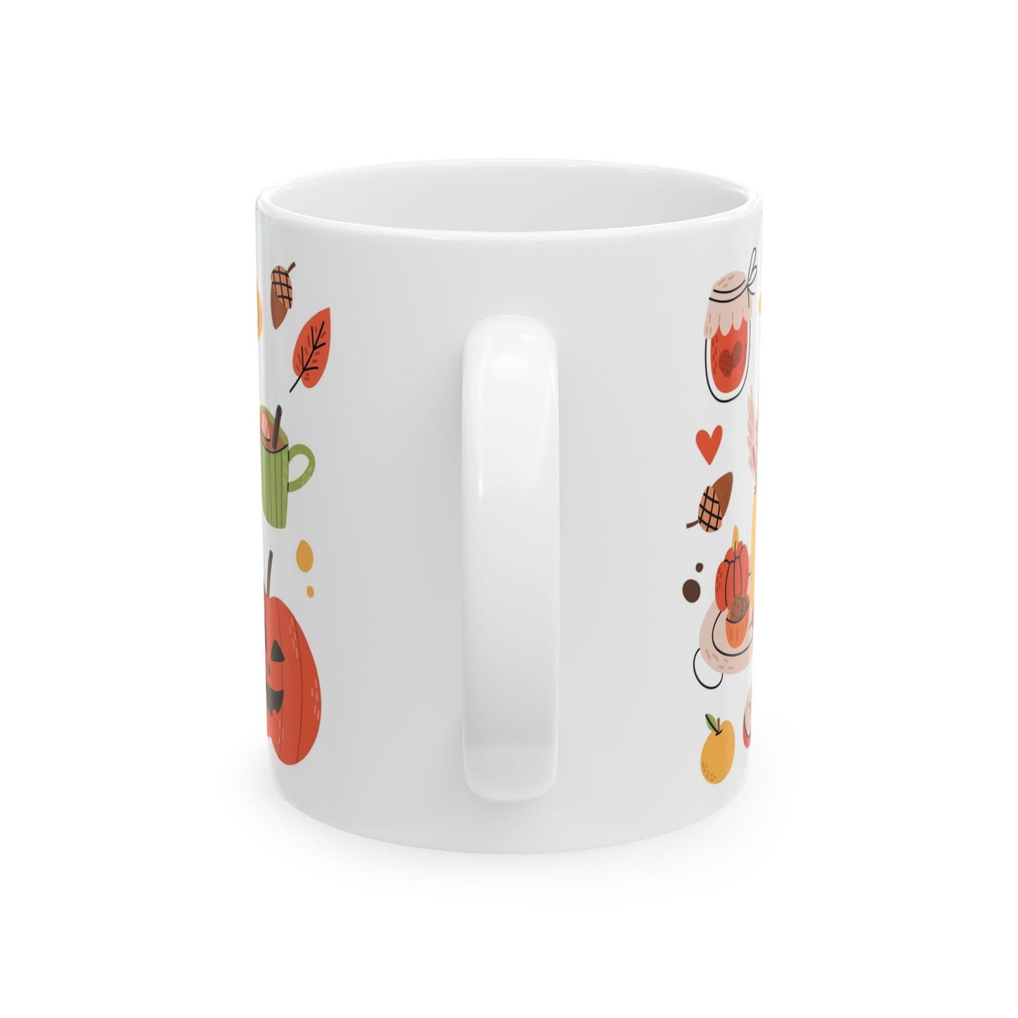 Cozy Autumn Ceramic Mug, Fall Coffee Cup, Cute Pumpkin Mug, Hot Chocolate Mug, Floral Fall Gift - MaisonThreadory