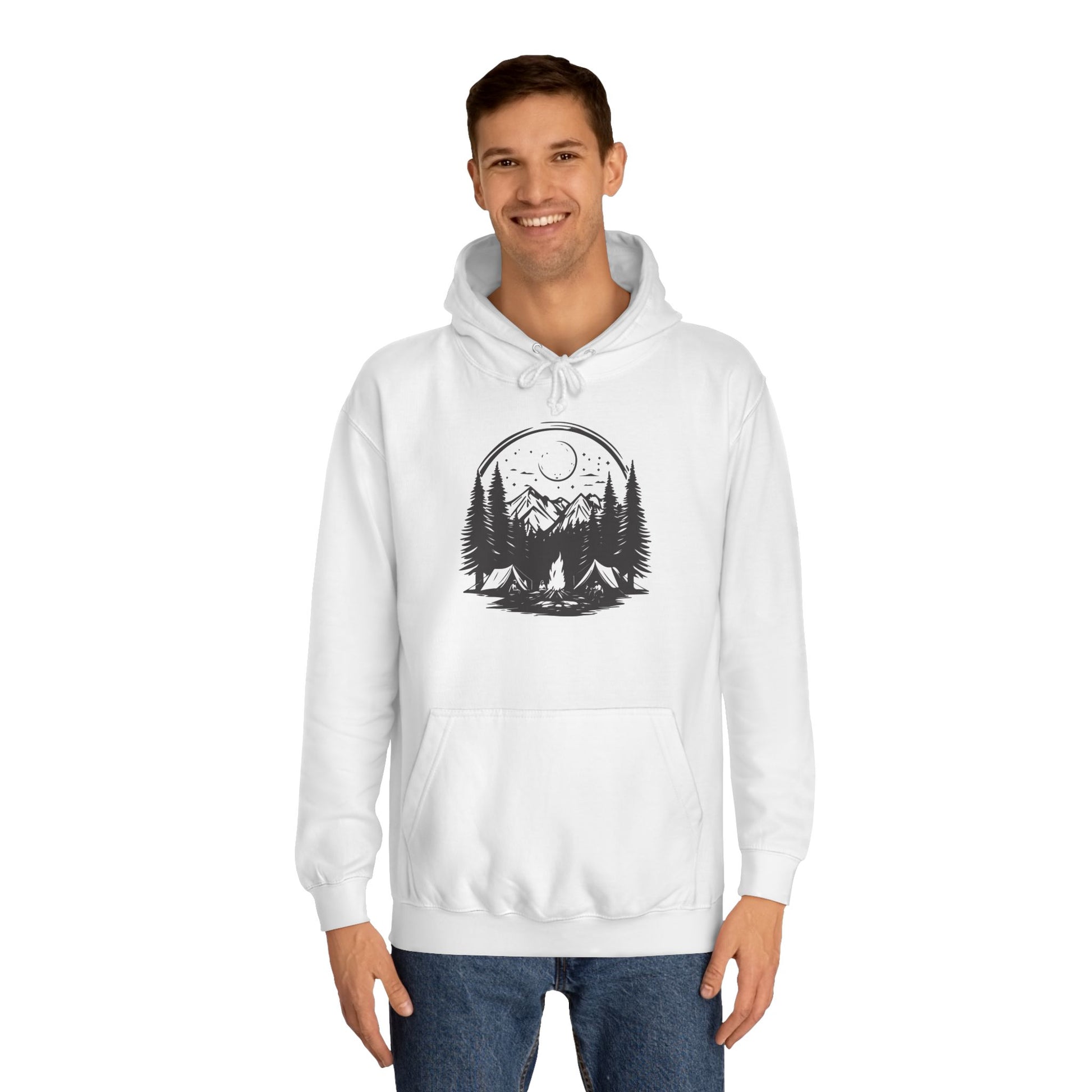 Nature-Inspired Unisex College Hoodie | Camping, Adventure, Outdoor Lover Gift, Cozy Pullover, College Apparel - MaisonThreadory