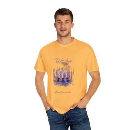 Witches Garment-Dyed T-Shirt | Mystical Apparel for Halloween, Witchy Vibes, Unique Gift, Casual Wear - MaisonThreadory