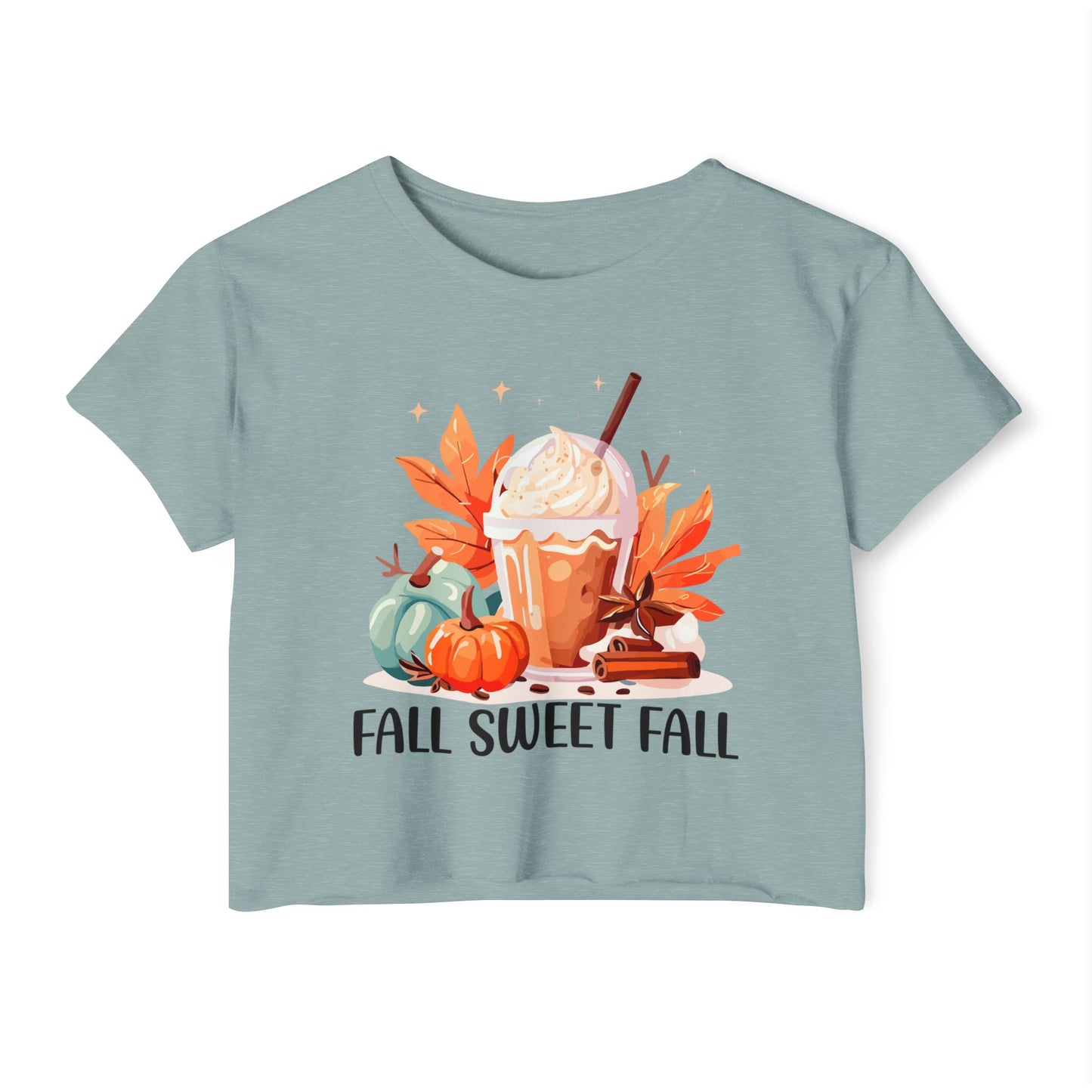 Fall Sweet Fall Crop Top for Women, Autumn T-Shirt, Thanksgiving Outfit, Festival Apparel, Casual Wear - MaisonThreadory