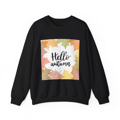 Autumn Vibes Crewneck Sweatshirt, Comfortable Fall Apparel, Unisex Sweater for Cozy Days, Perfect Gift for Fall Lovers, Hello Autumn Design
