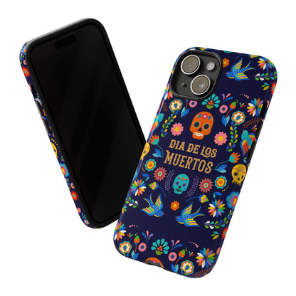 Colorful Dia de los Muertos Phone Case, Skull Design, Floral Phone Cover, Sugar Skull Accessories, Day of the Dead Gift
