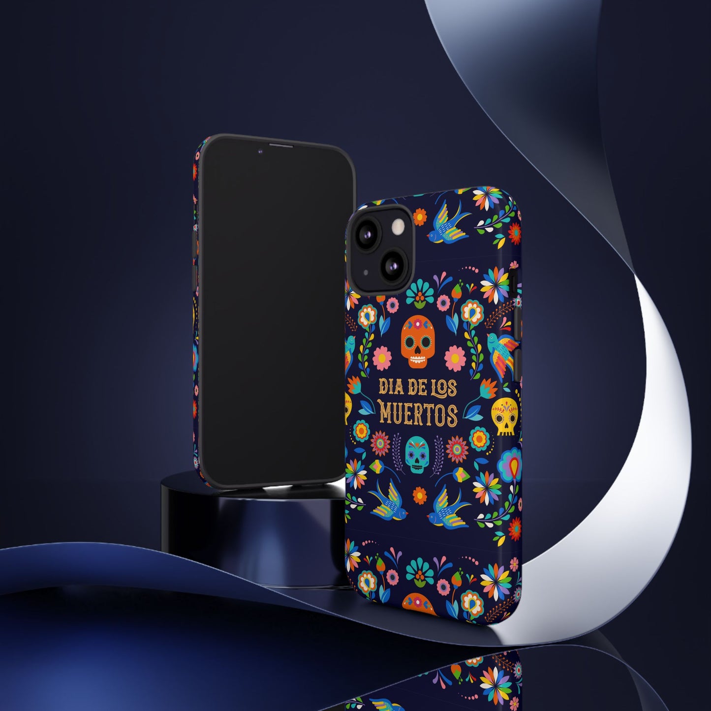 Colorful Dia de los Muertos Phone Case, Skull Design, Floral Phone Cover, Sugar Skull Accessories, Day of the Dead Gift