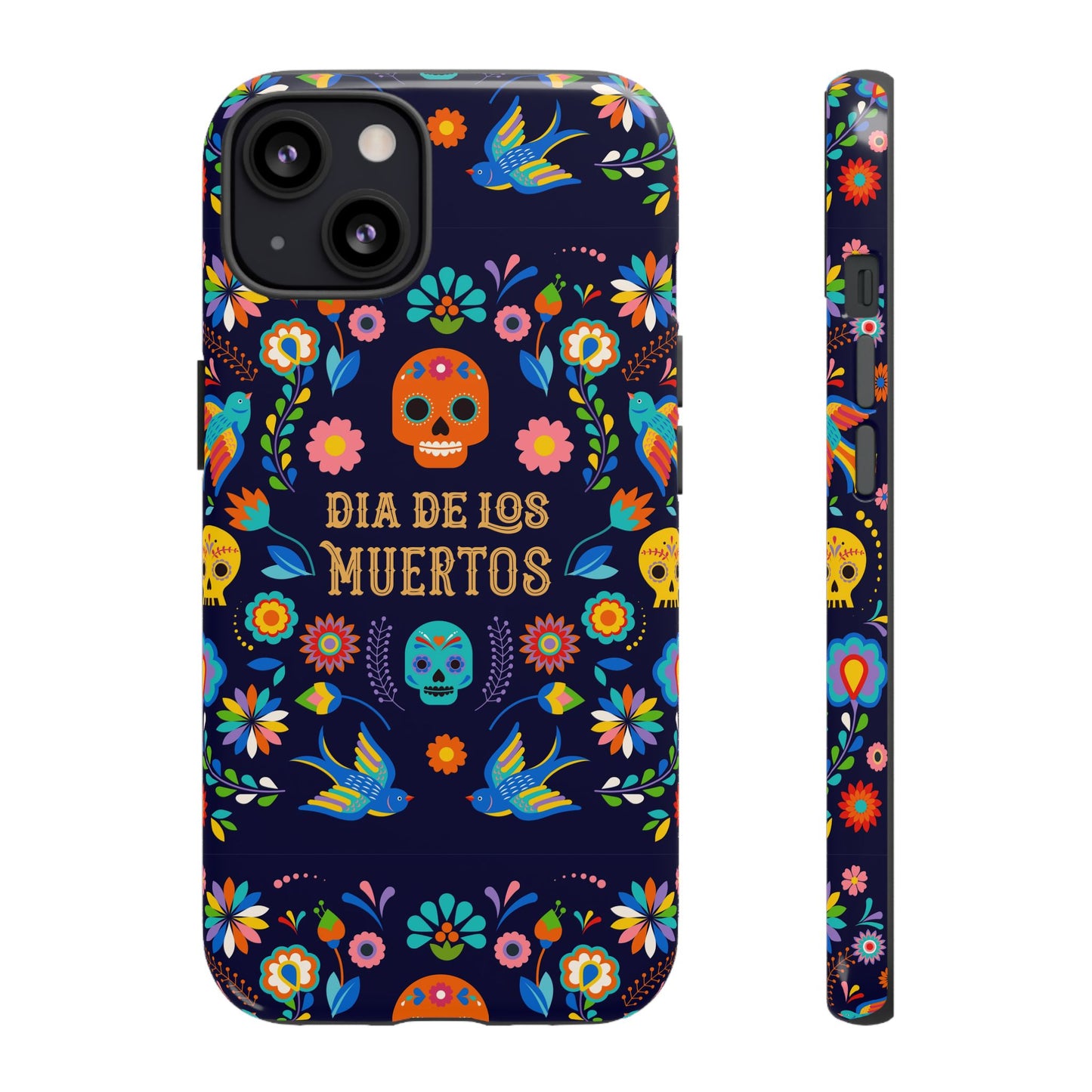 Colorful Dia de los Muertos Phone Case, Skull Design, Floral Phone Cover, Sugar Skull Accessories, Day of the Dead Gift