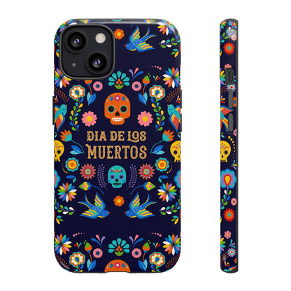Colorful Dia de los Muertos Phone Case, Skull Design, Floral Phone Cover, Sugar Skull Accessories, Day of the Dead Gift