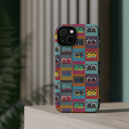 Retro Cassette Tape Phone Case, Vintage Style Tough Case, Music Lover Gift, Funky Tech Accessory, Fun Phone Cover