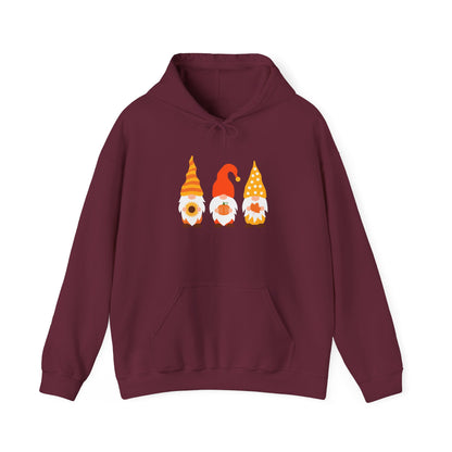 Gnome-Themed Unisex Hoodie: Cozy Fall Sweatshirt, Autumn Style, Perfect for Thanksgiving, Gift for Gnome Lovers, Seasonal Apparel