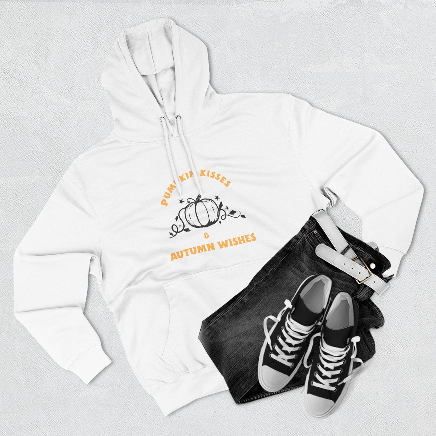 Autumn Wishes Fleece Hoodie, Cozy Fall Hoodie, Pumpkin Hoodie, Halloween Sweatshirt, Gift for Her, Seasonal Fashion - MaisonThreadory
