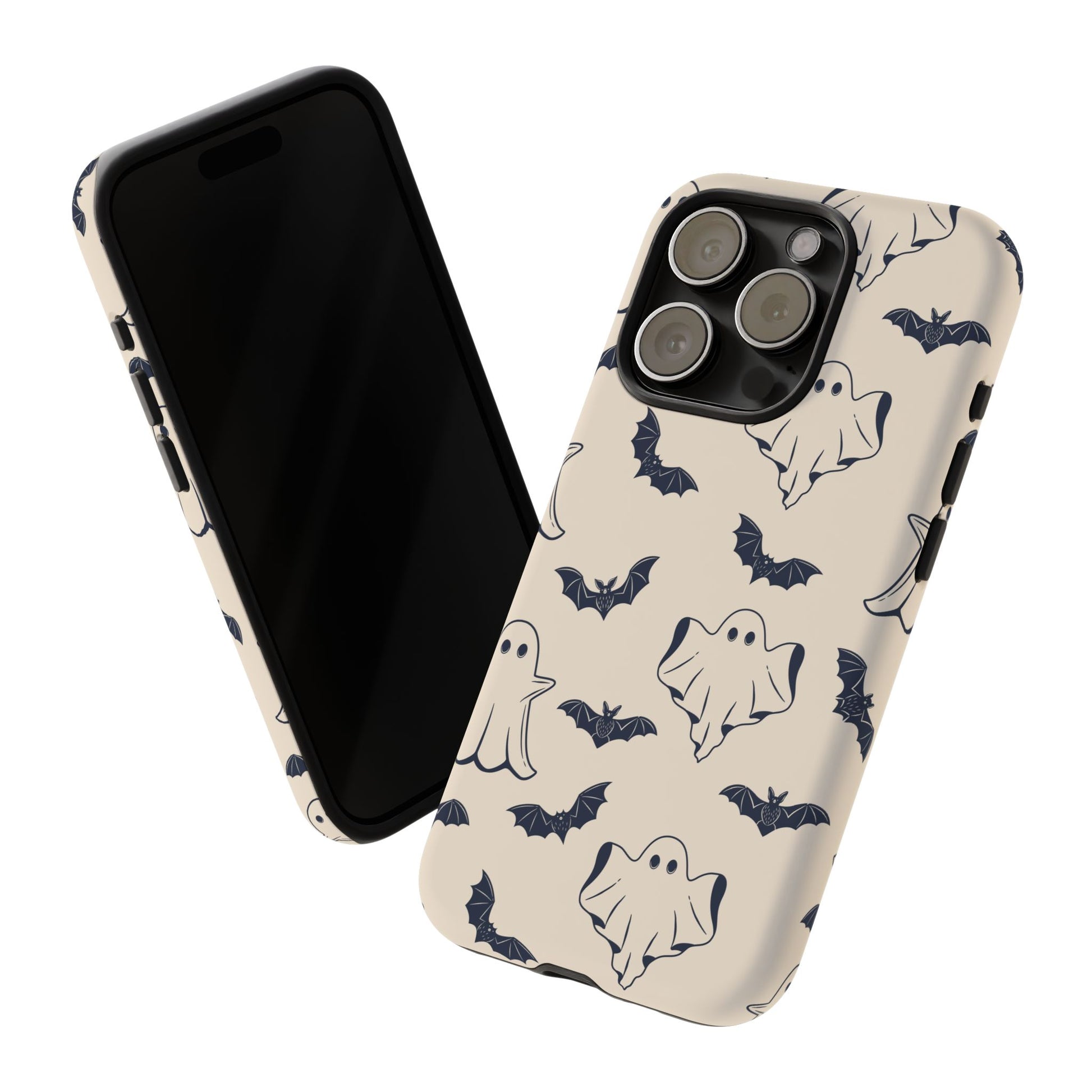 Halloween Phone Case, Ghosts and Bats, Cute Phone Cover, Spooky Accessories, Fall Decor, Gifts for Her, Halloween Party - MaisonThreadory
