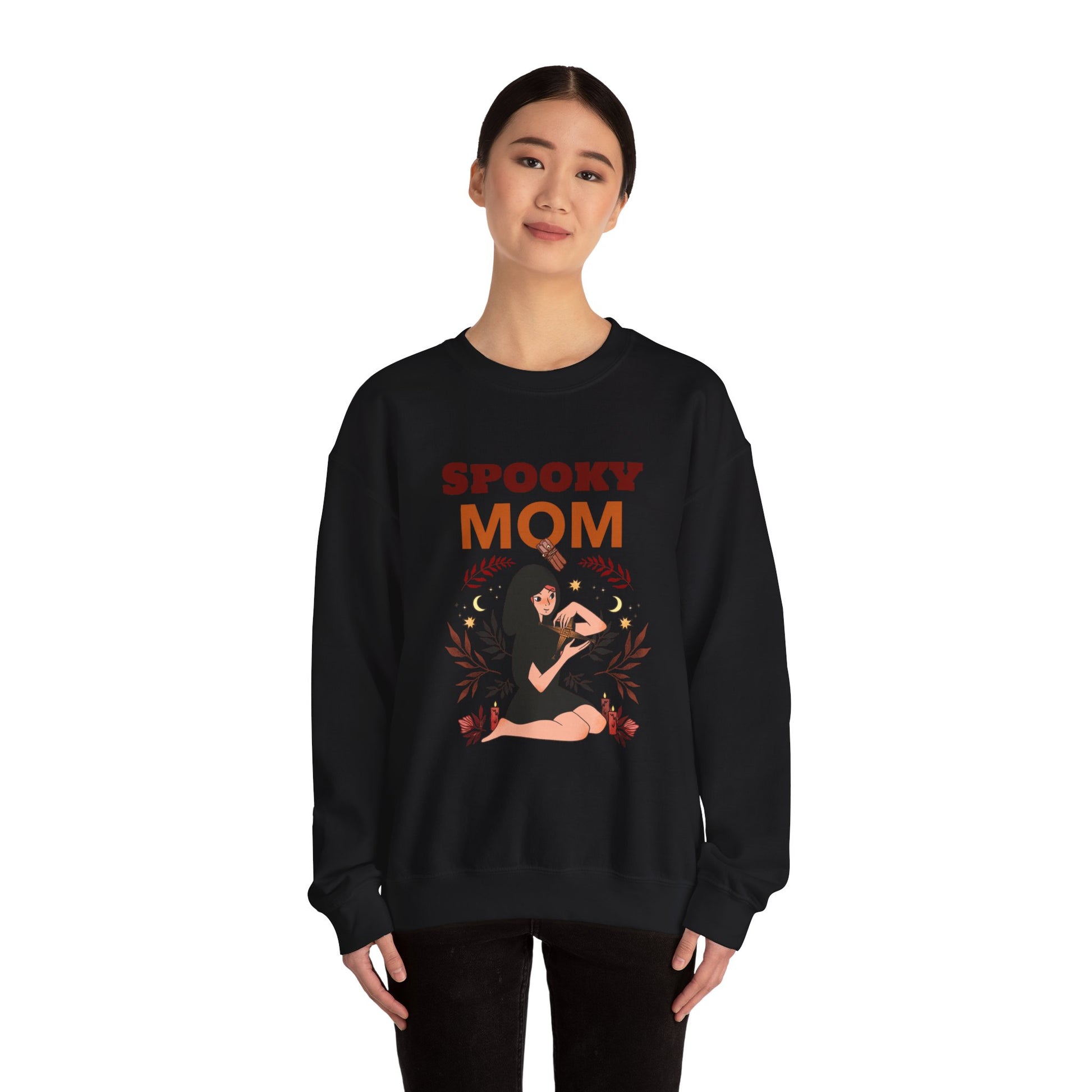 Spooky Mom Sweatshirt | Unisex Crewneck | Halloween Apparel | Gift for Moms | Cozy Fall Fashion | Cute Sweatshirt - MaisonThreadory