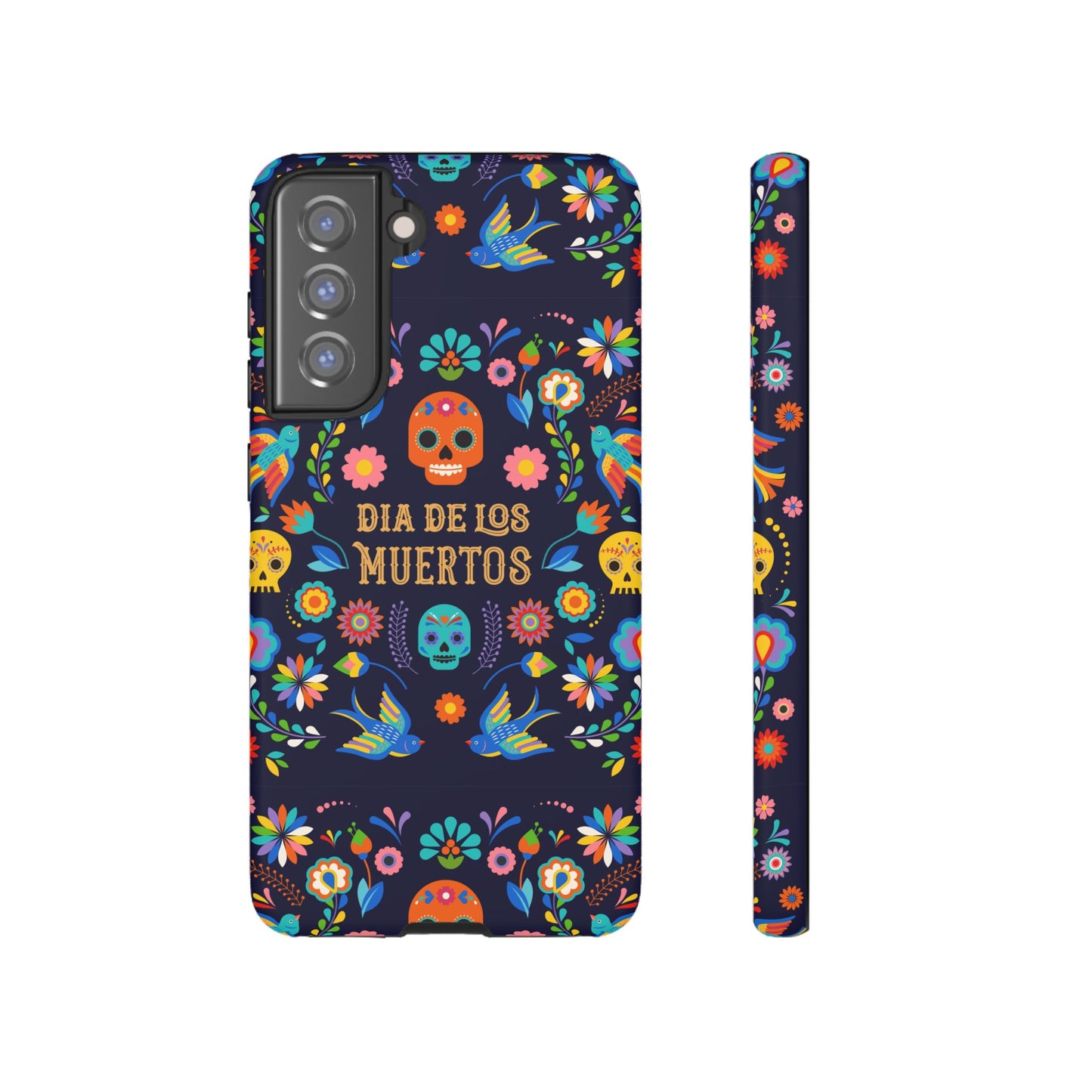 Colorful Dia de los Muertos Phone Case, Skull Design, Floral Phone Cover, Sugar Skull Accessories, Day of the Dead Gift