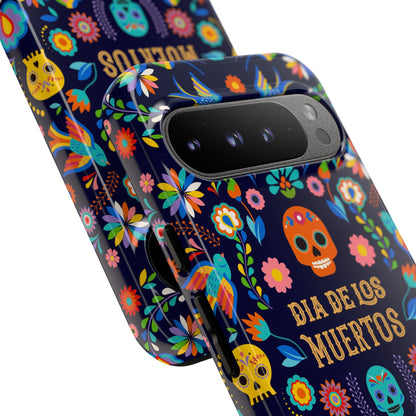 Colorful Dia de los Muertos Phone Case, Skull Design, Floral Phone Cover, Sugar Skull Accessories, Day of the Dead Gift
