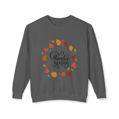 Thanksgiving Lightweight Crewneck Sweatshirt, Cozy Fall Apparel, Autumn Fashion, Gift for Her, Seasonal Style - MaisonThreadory