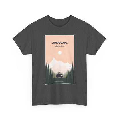 Adventure Landscape Unisex Heavy Cotton Tee, Nature T-Shirt, Casual Outdoors Shirt, Hiking Gift, Travel Apparel - MaisonThreadory