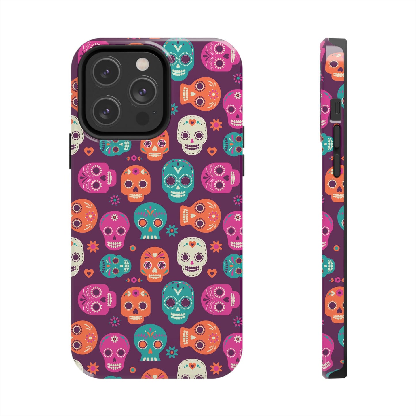 Colorful Skull Phone Case, Tough Cases for Halloween, Unique Phone Cover, Day of the Dead, Fun and Durable Accessories