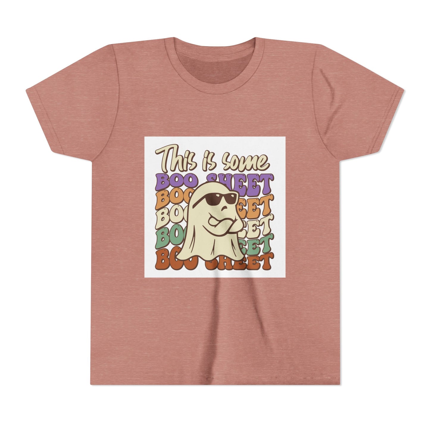 Youth Short Sleeve Tee with Fun Boo Sheet Design, Cool Summer Top, Humorous Kids Apparel, Gift for Halloween, Casual Wear, Playful T-Shirt - MaisonThreadory