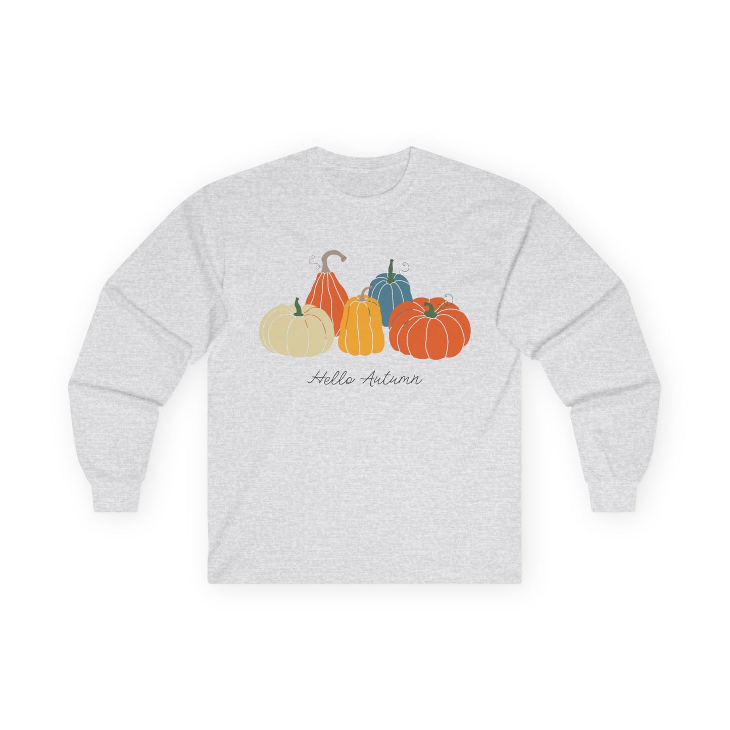 Autumn Pumpkins Long Sleeve Tee | Cozy Fall Shirt, Unisex Tee, Halloween Gift, Pumpkin Lovers Apparel, Casual Fall Outfit - MaisonThreadory