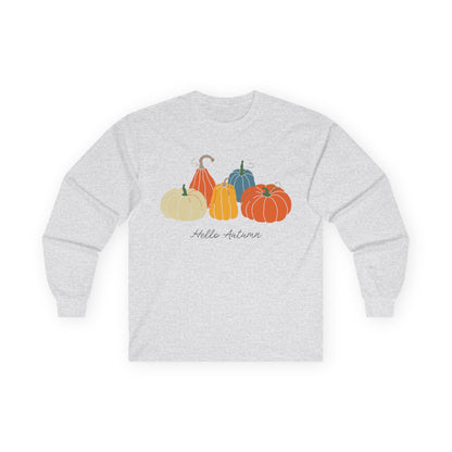 Autumn Pumpkins Long Sleeve Tee | Cozy Fall Shirt, Unisex Tee, Halloween Gift, Pumpkin Lovers Apparel, Casual Fall Outfit - MaisonThreadory