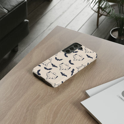 Halloween Phone Case, Ghosts and Bats, Cute Phone Cover, Spooky Accessories, Fall Decor, Gifts for Her, Halloween Party - MaisonThreadory