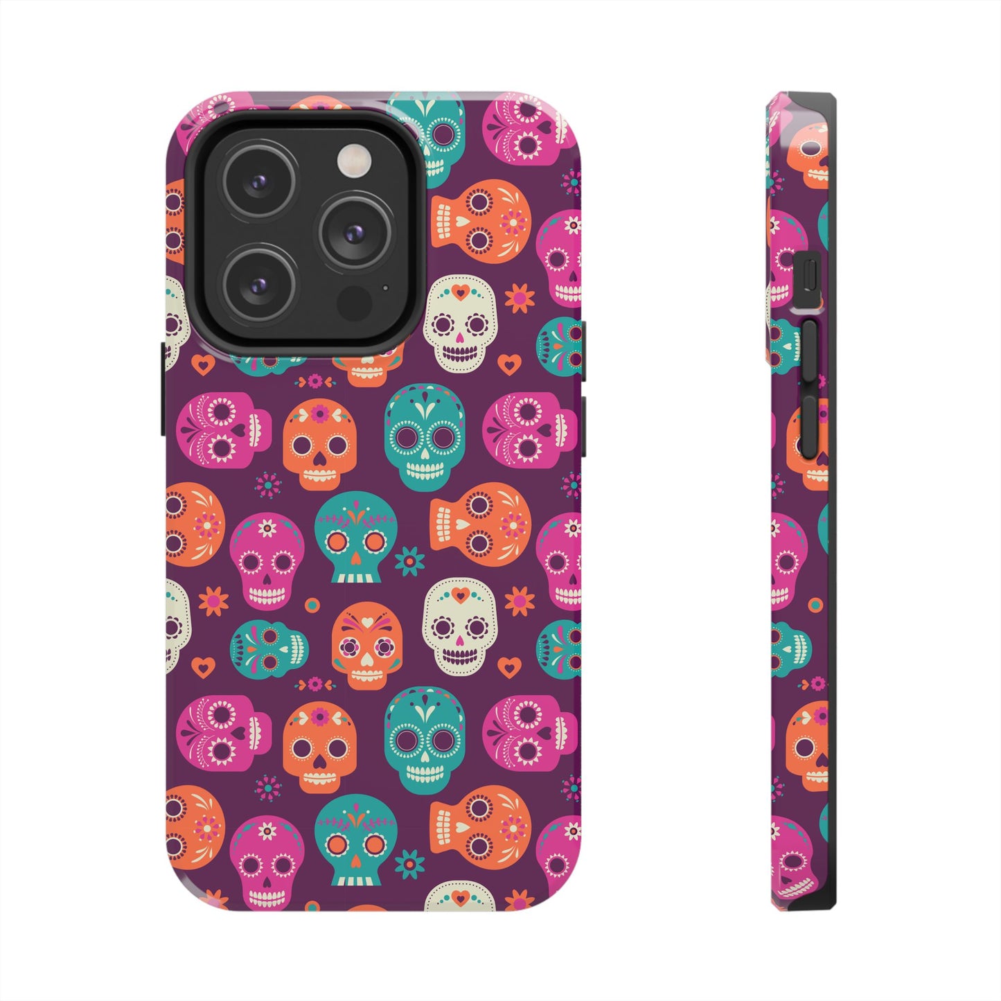 Colorful Skull Phone Case, Tough Cases for Halloween, Unique Phone Cover, Day of the Dead, Fun and Durable Accessories