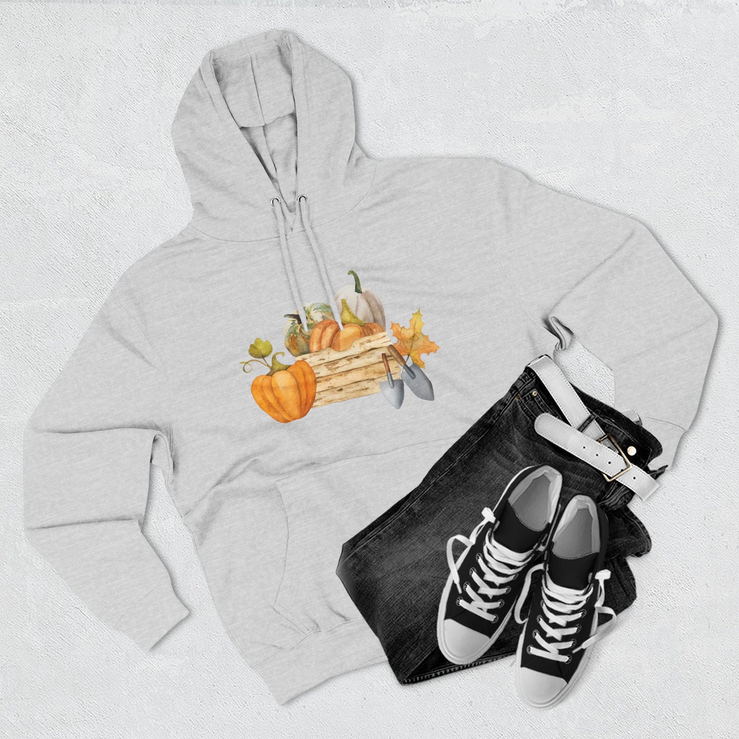 Autumn Harvest Fleece Hoodie, Cozy Fall Sweatshirt, Pumpkin Hoodie, Seasonal Apparel, Gift for Thanksgiving