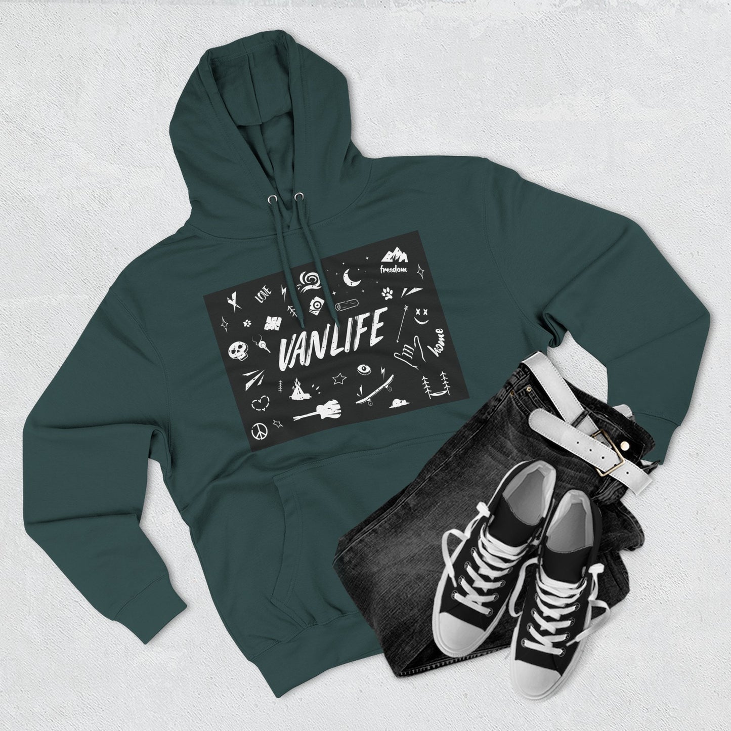 Vanlife Adventure Hoodie - Cozy Fleece Sweatshirt for Travel Lovers, Outdoor Enthusiasts, Camping, Road Trips, Gift for Explorer - MaisonThreadory