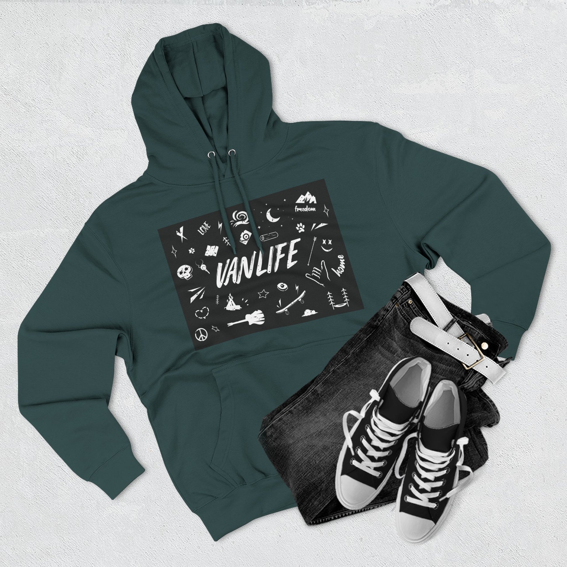 Vanlife Adventure Hoodie - Cozy Fleece Sweatshirt for Travel Lovers, Outdoor Enthusiasts, Camping, Road Trips, Gift for Explorer - MaisonThreadory