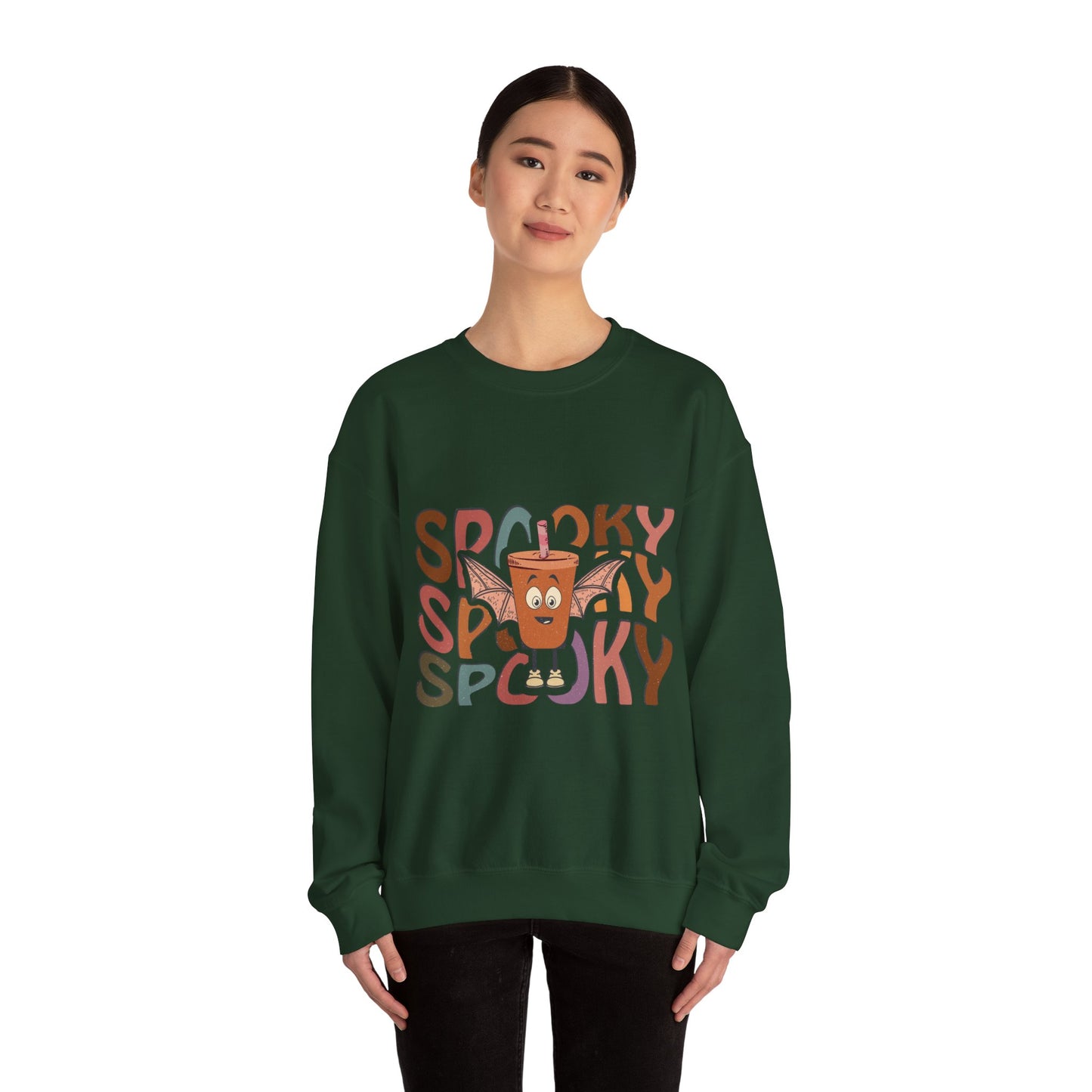 Spooky Vibes Crewneck Sweatshirt - Unisex Halloween Sweater for Cozy Nights, Fall Fashion, Gift for Spooky Season, Festive Apparel