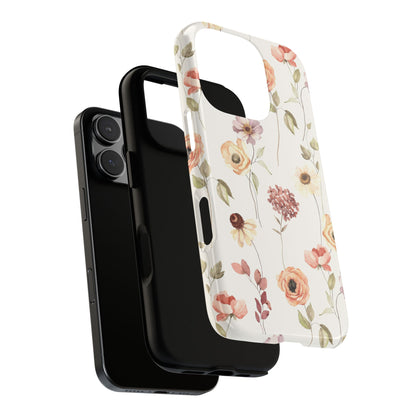 Floral Phone Case, Cute Flower Cover, Botanical Tough Case, Protective Smartphone Shell, Chic Floral Design, Trendy iPhone Case