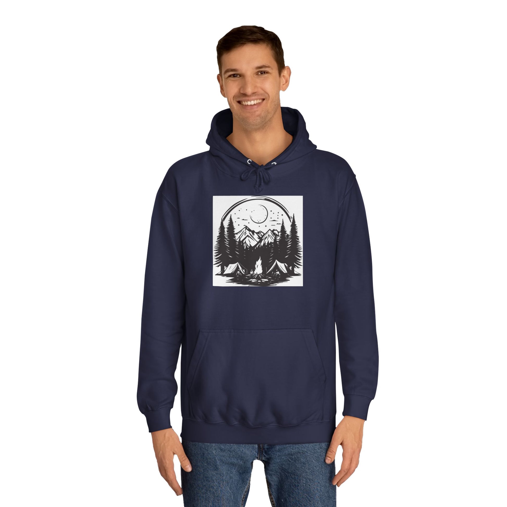 Nature-Inspired Unisex College Hoodie | Camping, Adventure, Outdoor Lover Gift, Cozy Pullover, College Apparel - MaisonThreadory