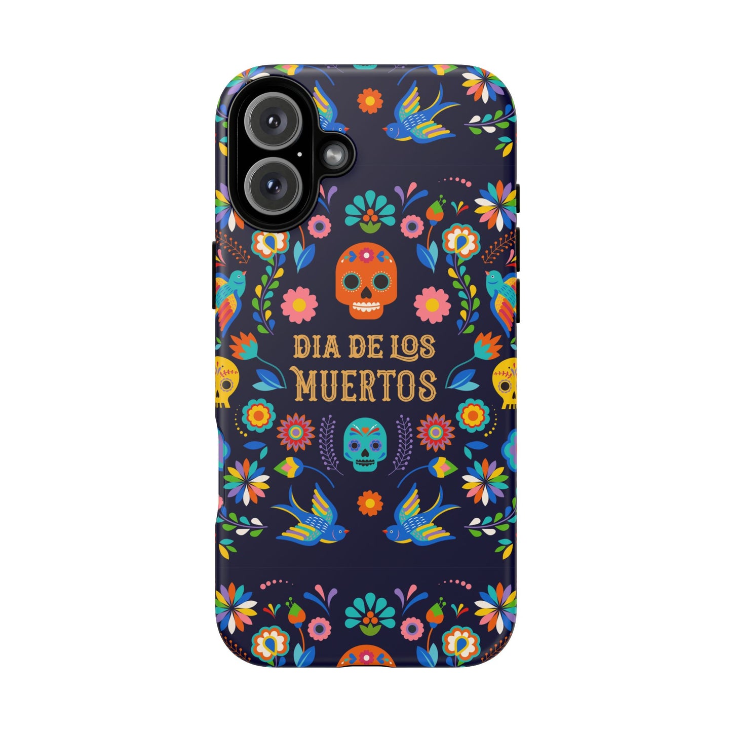 Colorful Dia de los Muertos Phone Case, Skull Design, Floral Phone Cover, Sugar Skull Accessories, Day of the Dead Gift