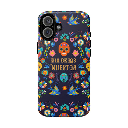 Colorful Dia de los Muertos Phone Case, Skull Design, Floral Phone Cover, Sugar Skull Accessories, Day of the Dead Gift