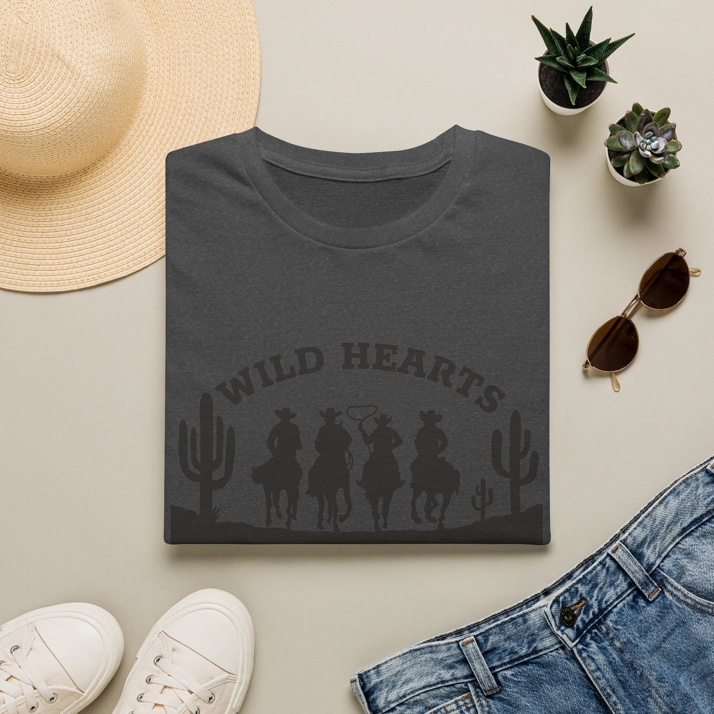 Wild Hearts Run Free T‑Shirt — Western Cowboy Rodeo Graphic Tee