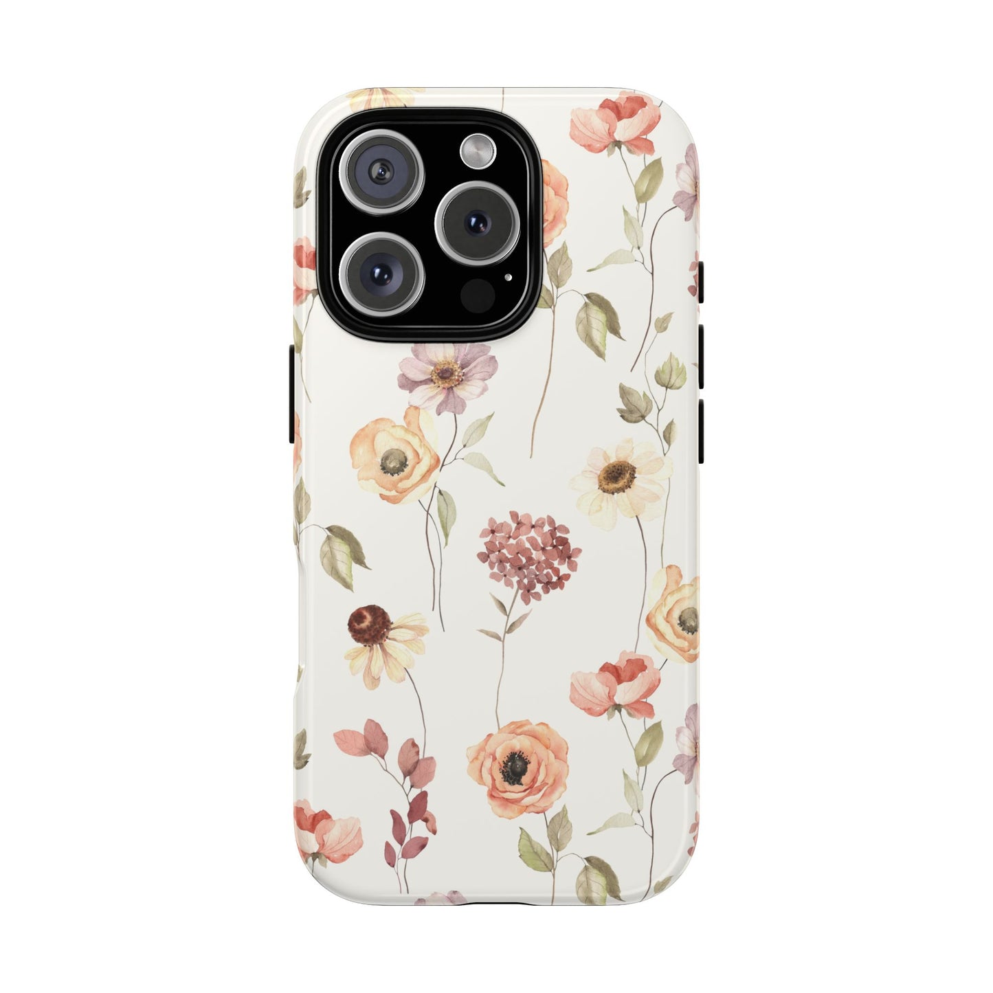 Floral Phone Case, Cute Flower Cover, Botanical Tough Case, Protective Smartphone Shell, Chic Floral Design, Trendy iPhone Case